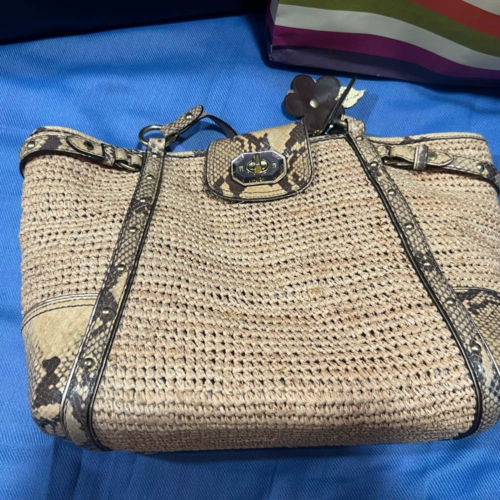 Coach Natalie Tan Straw Satchel (16839)